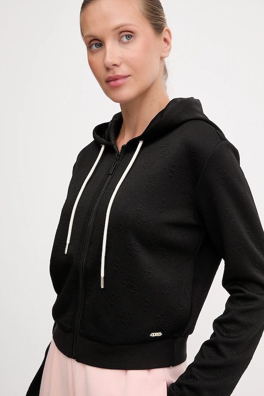 Μπλούζα Guess PEONY μαύρο V5YQ06.KBSL2