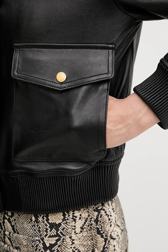 Kožená bunda MICHAEL Michael Kors MT520IQFAF černá