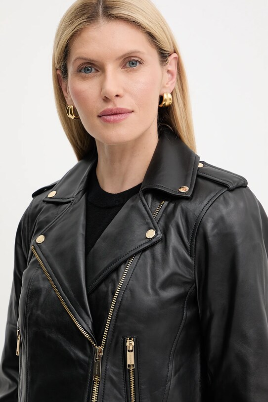 MICHAEL Michael Kors ramoneska skórzana czarny MT520IE8RK