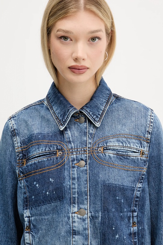 Guess Originals kurtka jeansowa HARRINGTON niebieski W5YN69.D5R01