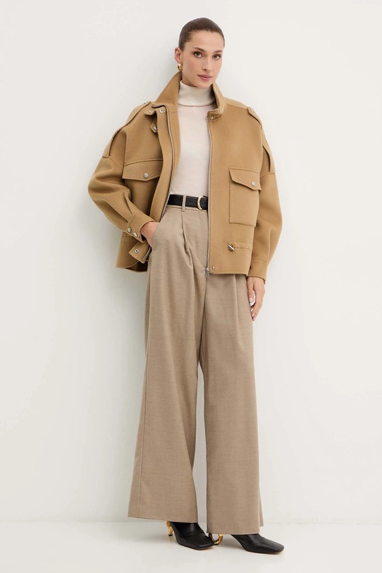 Pinko kurtka z dodatkiem wełny 105341.A2XM zielony AW25