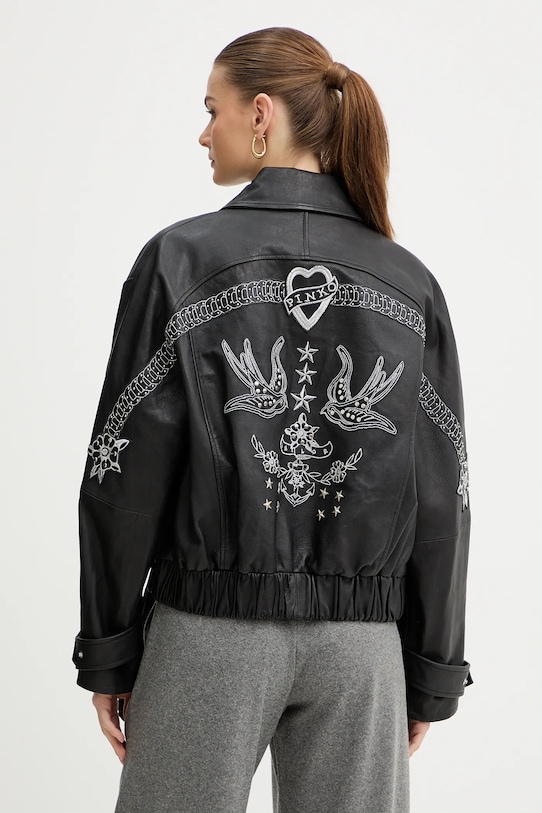 Odzież Pinko kurtka skórzana 105793.A2U7 czarny