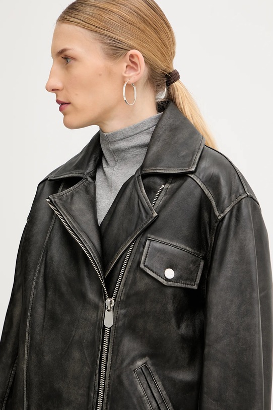 Δερμάτινo jacket Pinko μαύρο 105369.A23U