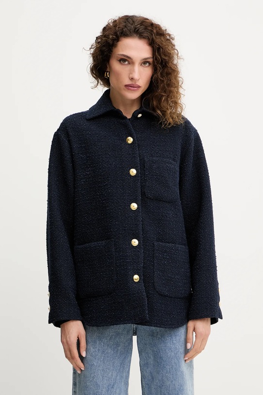 Pinko kurtka z domieszką wełny bez kaptura granatowy 105816.A2VJ
