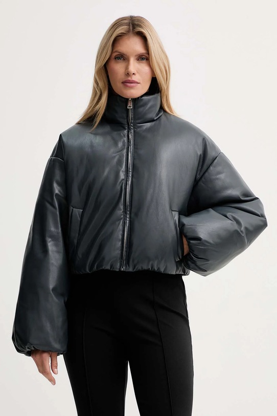 Μπουφάν με επένδυση από πούπουλα Nanushka oversize σκούρο μπλε NW25PFJK01655