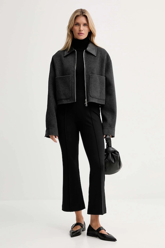 Bunda s prímesou vlny Nanushka NW25PFJK12294 sivá AW25