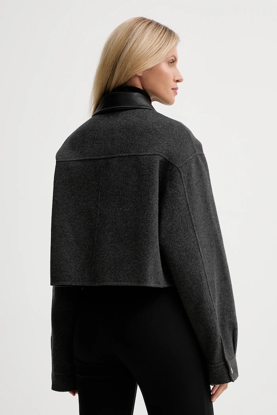 Oblečenie Bunda s prímesou vlny Nanushka NW25PFJK12294 sivá