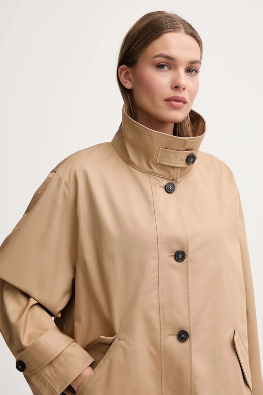 Βαμβακερό μπουφάν United Colors of Benetton 2QJYDN07Y μπεζ