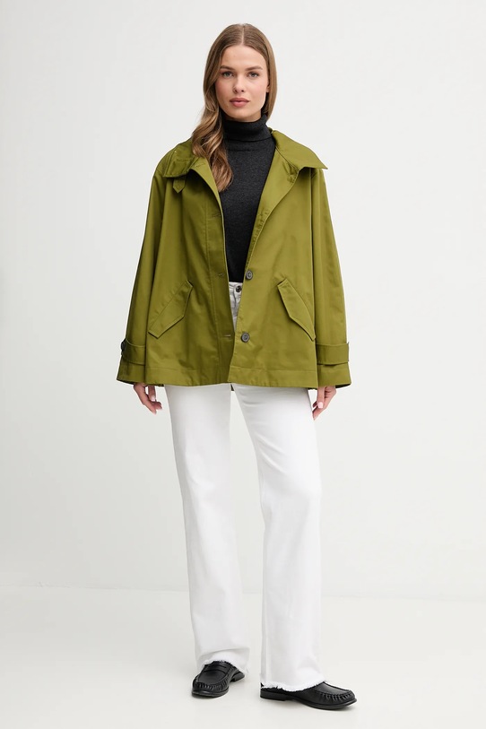 United Colors of Benetton jachetă de bumbac 2QJYDN07Y verde AW25