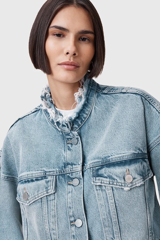 Bavlnená rifľová bunda AllSaints SONNY W062OC modrá AW25