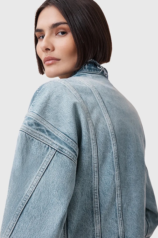 Odzież AllSaints kurtka jeansowa bawełniana SONNY W062OC niebieski