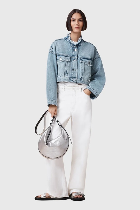 AllSaints kurtka jeansowa bawełniana SONNY W062OC niebieski