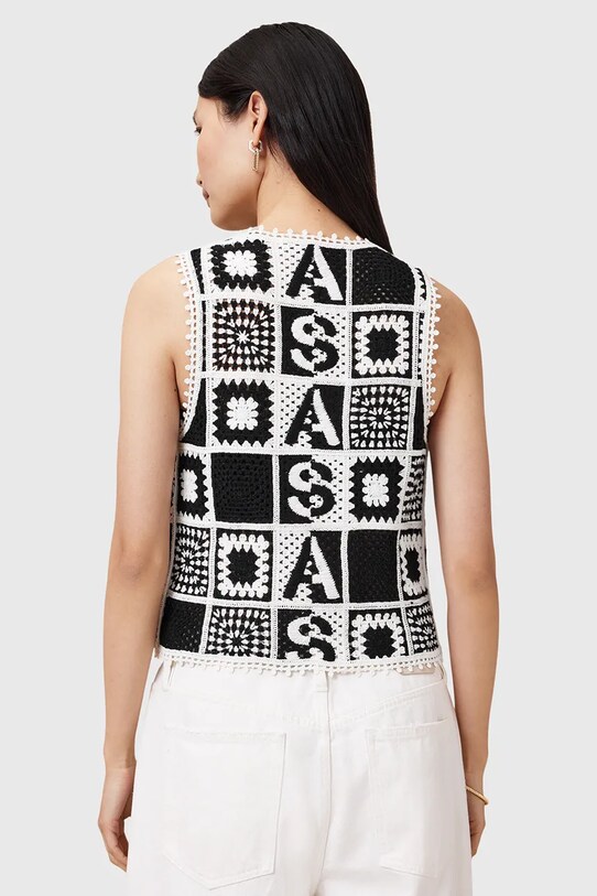 Odzież AllSaints kamizelka bawełniana FLORENCE W067KC czarny