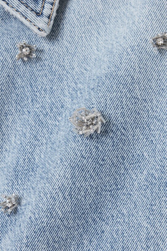 Odzież AllSaints kurtka jeansowa bawełniana HETTIE W106PC niebieski