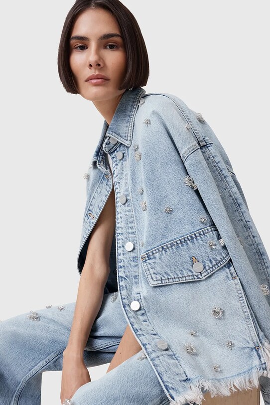 AllSaints kurtka jeansowa bawełniana HETTIE W106PC