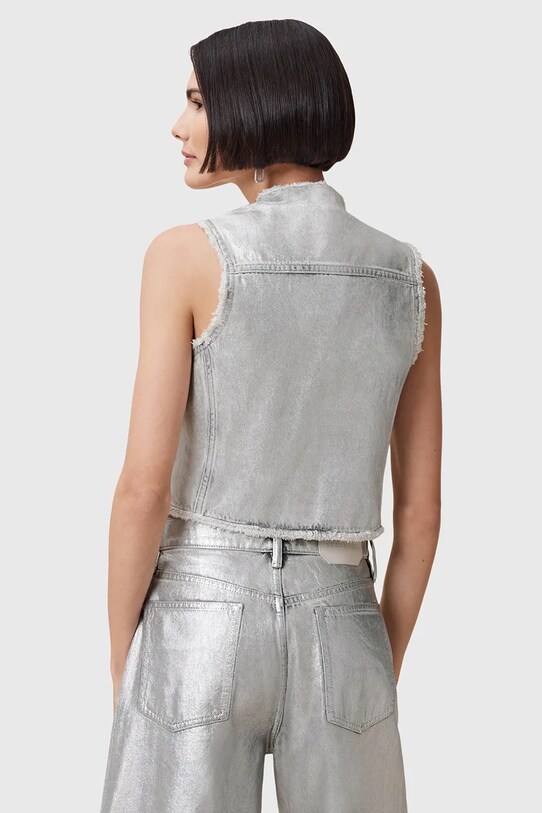 AllSaints pamut mellény ANDREA ezüst W127PC