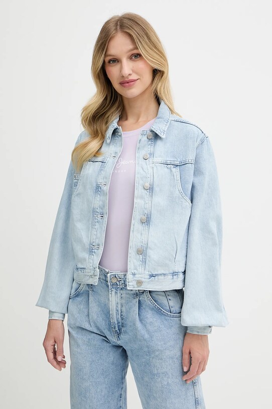Pepe Jeans kurtka jeansowa bez kaptura niebieski PL402607