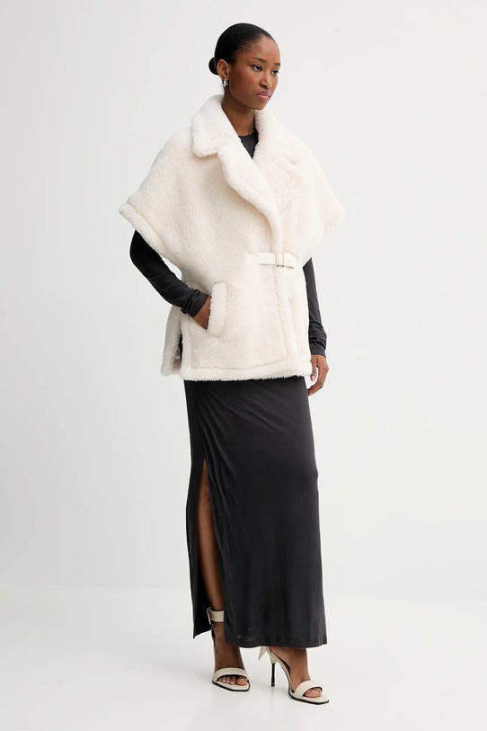 Blugirl Blumarine bezrękawnik z domieszką wełny PF5003.T0300 beżowy AW25