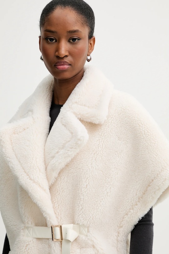 Blugirl Blumarine bezrękawnik z domieszką wełny beżowy PF5003.T0300
