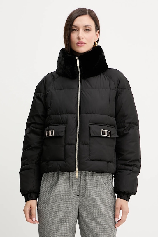 Fracomina kurtka bez kaptura czarny FR25WC3005O42301