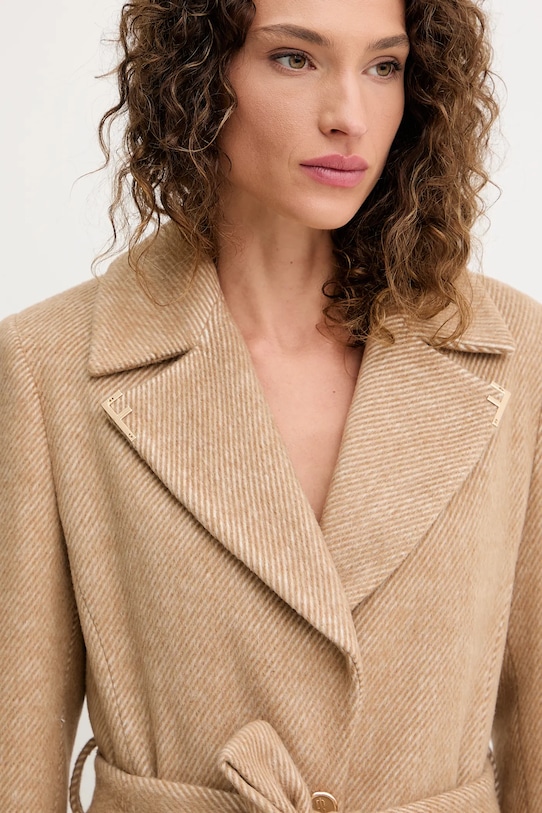 Μάλλινο παλτό Fracomina μπεζ FS25WC1011W819K3
