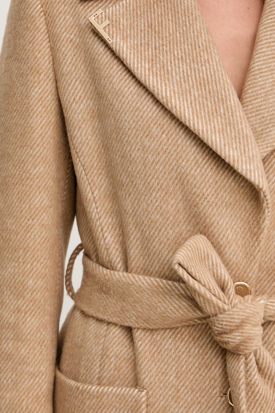 Μάλλινο παλτό Fracomina FS25WC1011W819K3 μπεζ