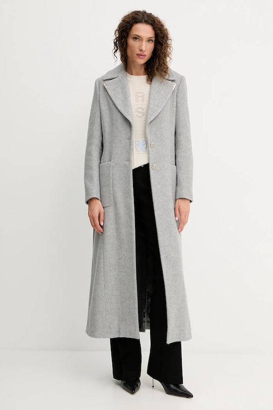 Μάλλινο παλτό Fracomina FS25WC1011W819K3 γκρί AW25