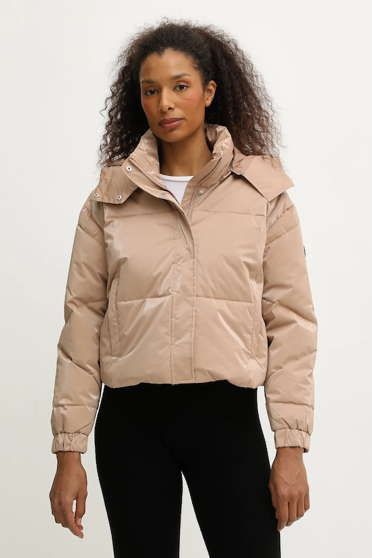 Bunda EA7 Emporio Armani s kapucí oranžová AF14805.7W000808