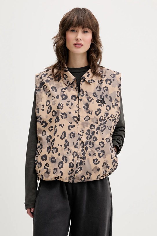adidas bezrękawnik Animal Print 3-Stripes nieocieplane beżowy JV6957