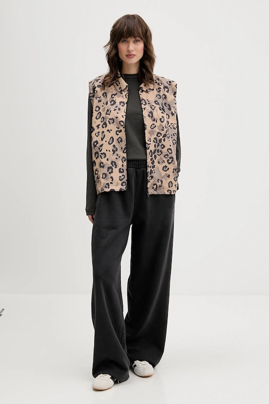 adidas bezrękawnik Animal Print 3-Stripes JV6957 beżowy AW25