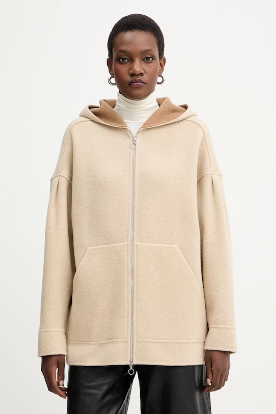 MM cardigan de lână SOTTILE melanj bej 2526916018600