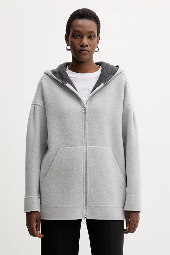 MM cardigan de lână SOTTILE melanj gri 2526916018600