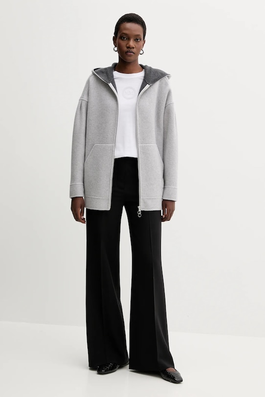 MM cardigan de lână SOTTILE 2526916018600 gri AW25