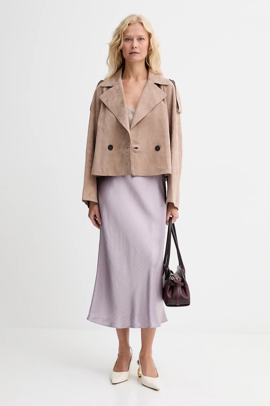 Semišový kabát Weekend Max Mara MAGA 2525446061600 béžová AW25