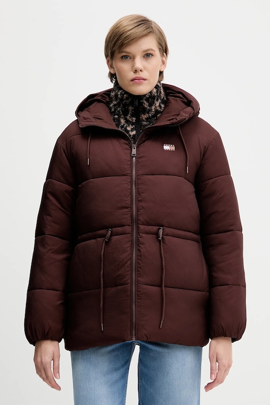 Tommy Jeans geacă cu captuseala maro DW0DW21626