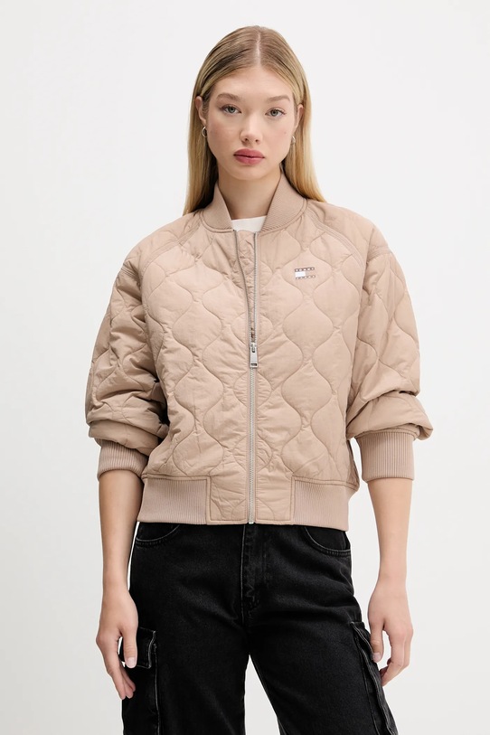 Tommy Jeans geacă bomber cu captuseala bej DW0DW21631