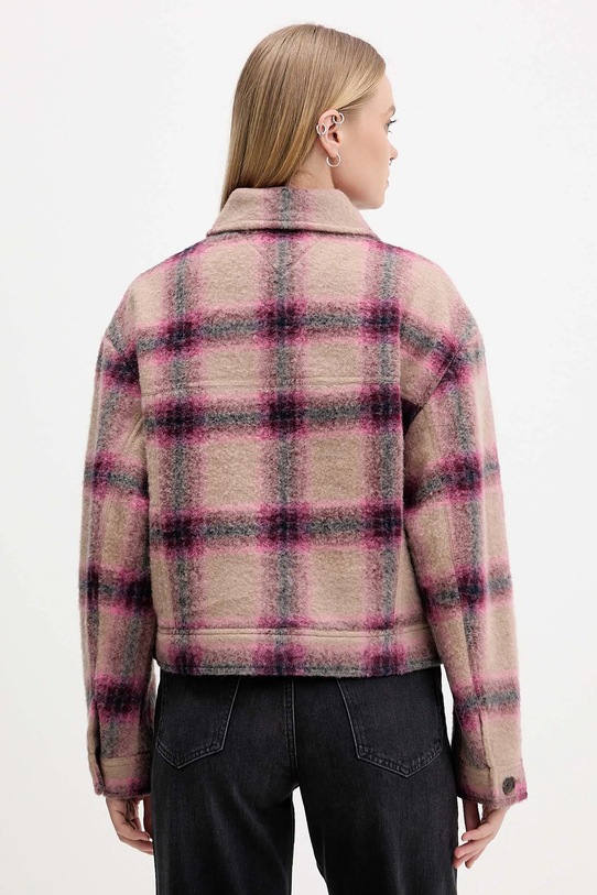 Odzież Tommy Jeans kurtka z dodatkiem wełny DW0DW21662 różowy
