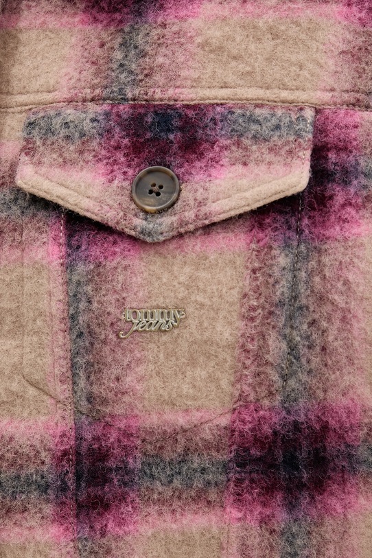 Tommy Jeans kurtka z dodatkiem wełny DW0DW21662 różowy