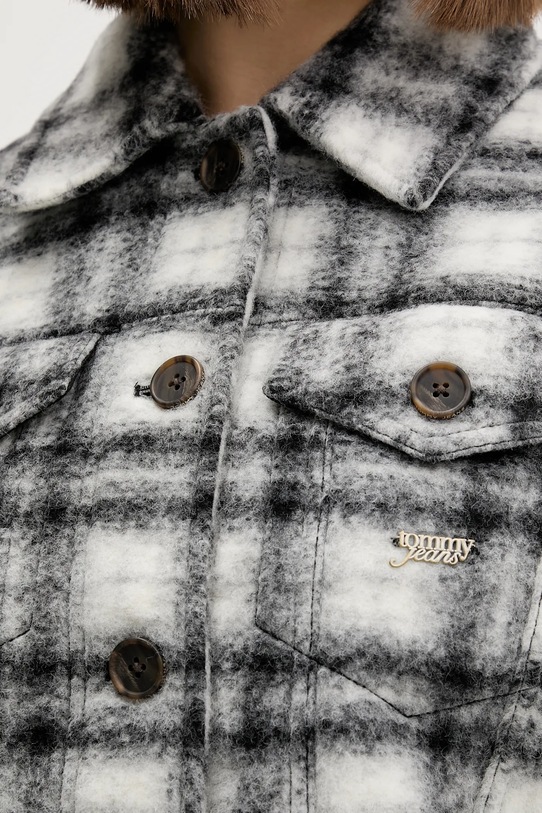 Tommy Jeans kurtka z dodatkiem wełny DW0DW21662 czarny