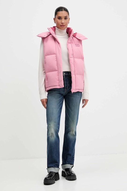 Tommy Jeans bezrękawnik puchowy DW0DW21627 różowy AW25