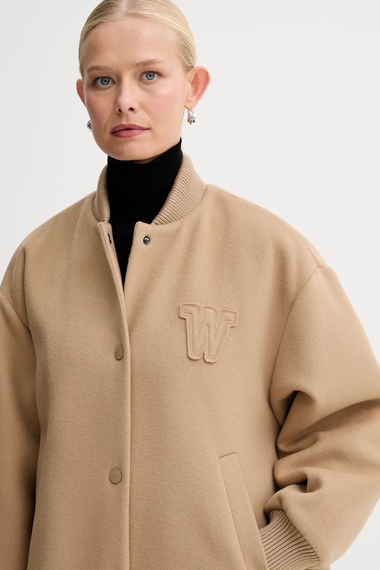Weekend Max Mara kurtka bomber z dodatkiem wełny ADORNI 2525486012600 zielony