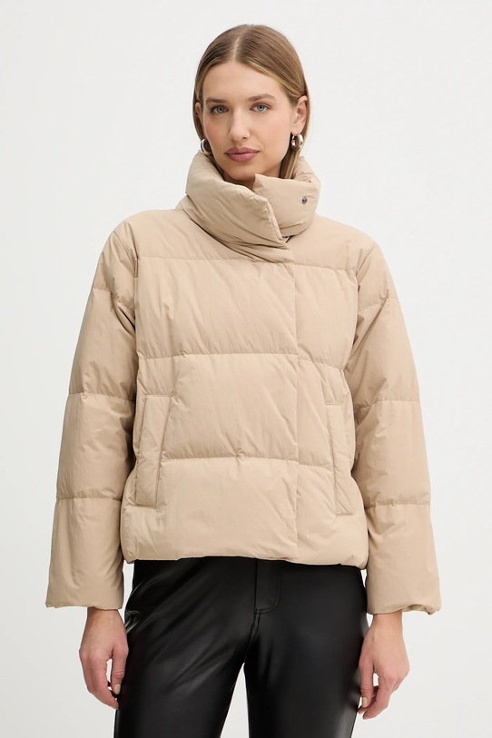 Weekend Max Mara kurtka puchowa KAISER bez kaptura beżowy 2525486022600