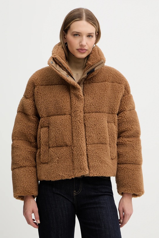 Weekend Max Mara kurtka z domieszką wełny ALFREDO oversize brązowy 2525486062600