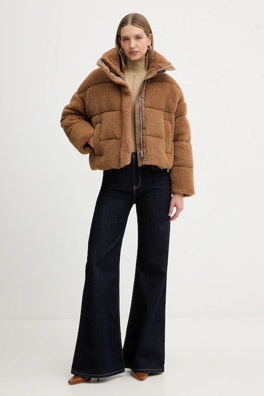 Weekend Max Mara kurtka z domieszką wełny ALFREDO 2525486062600 brązowy AW25