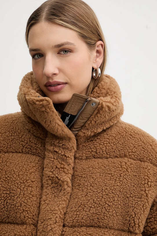 Weekend Max Mara kurtka z domieszką wełny ALFREDO brązowy 2525486062600