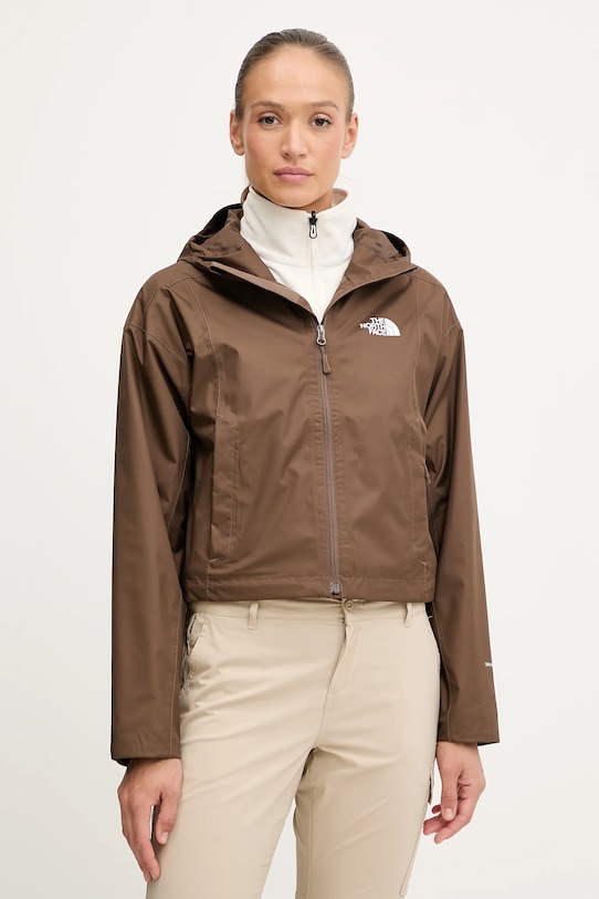 The North Face jachetă de exterior Cropped Quest cu captuseala maro NF0A55EP1OI1