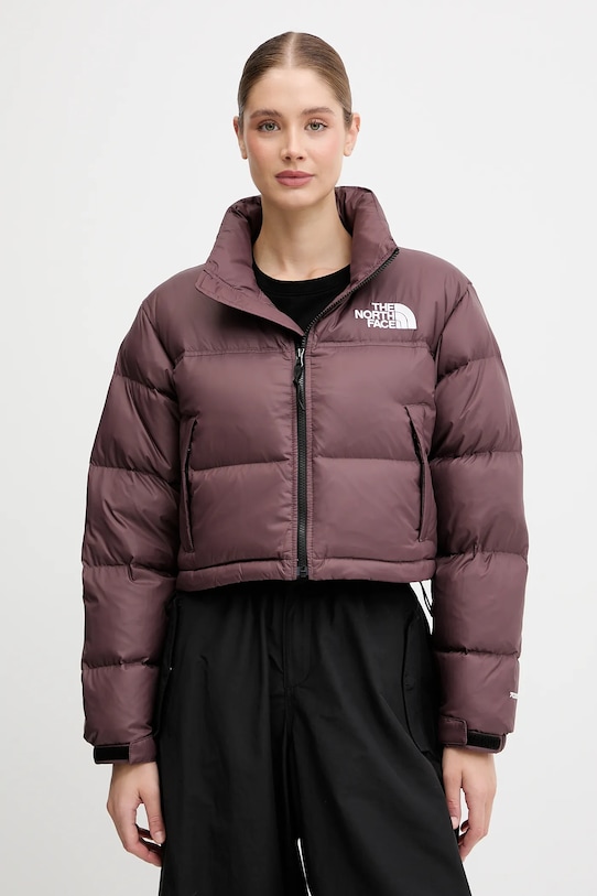 The North Face geacă de puf Nuptse cu captuseala maro NF0A5GGEBQ71