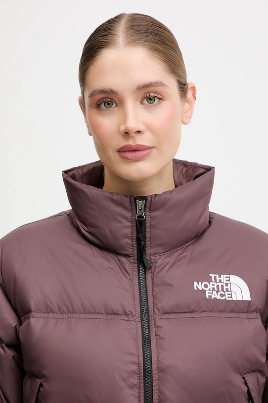 The North Face geacă de puf Nuptse maro NF0A5GGEBQ71