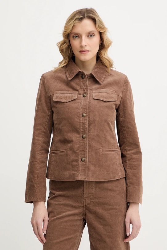 ZADIG&VOLTAIRE kurtka sztruksowa bez kaptura brązowy WWOW01703