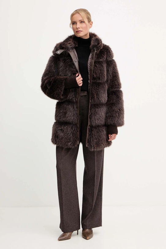 Kabát Patrizia Pepe 2O0175.E077 hnedá AW25